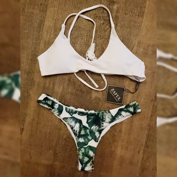 zaful palm leaf bikini